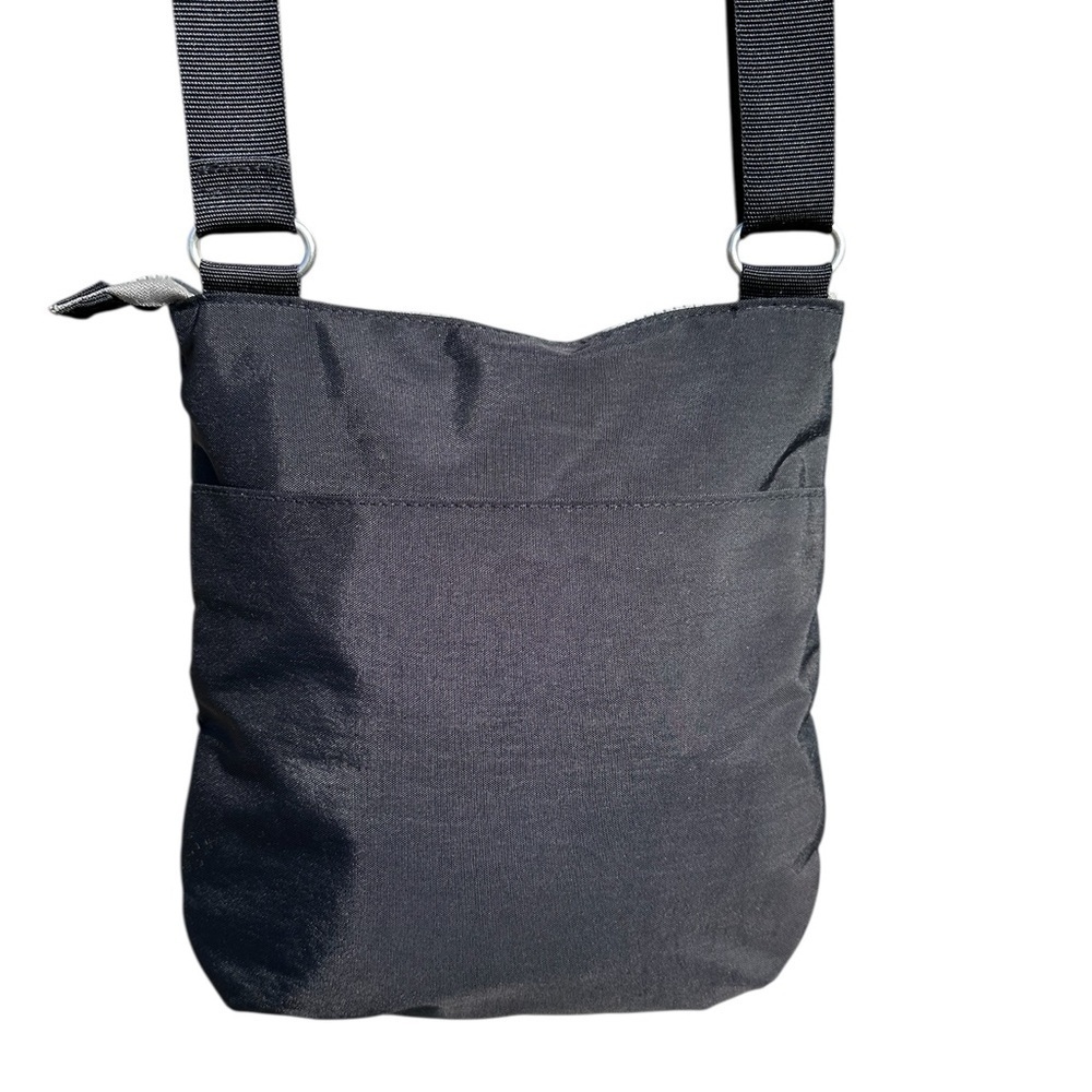 Baggallini Comrade 3 Zip Crossbody Waterproof Bag Black W Sand Color Interior - Picture 3 of 14